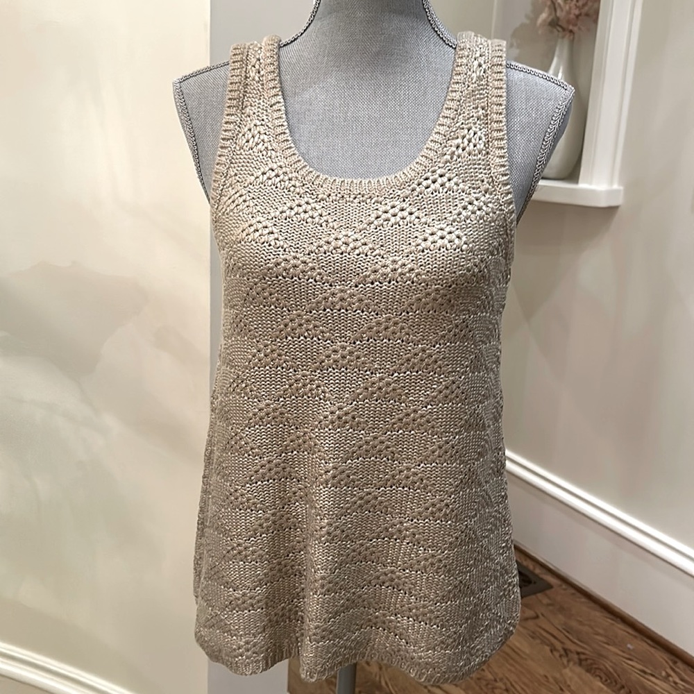 Anthropologie Metallic Tank Top SZ S
